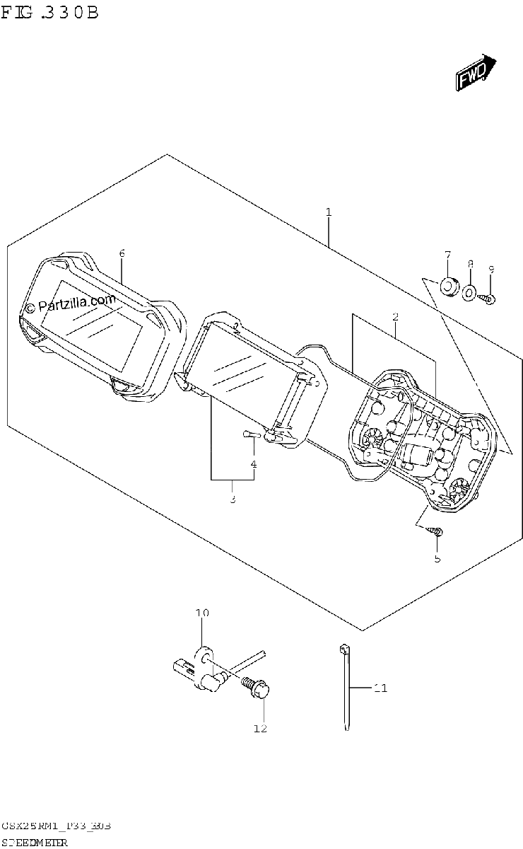 Diagrama de SPEEDOMETER GSX250R