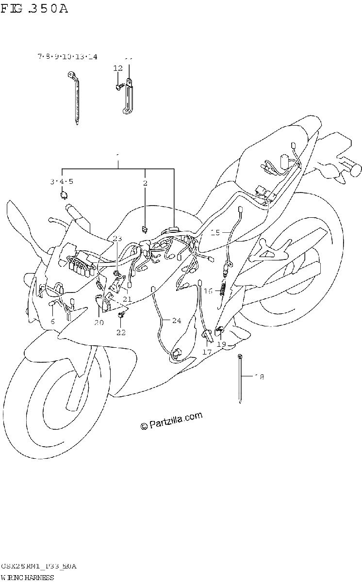 Diagrama de WIRING HARNESS GSX250R