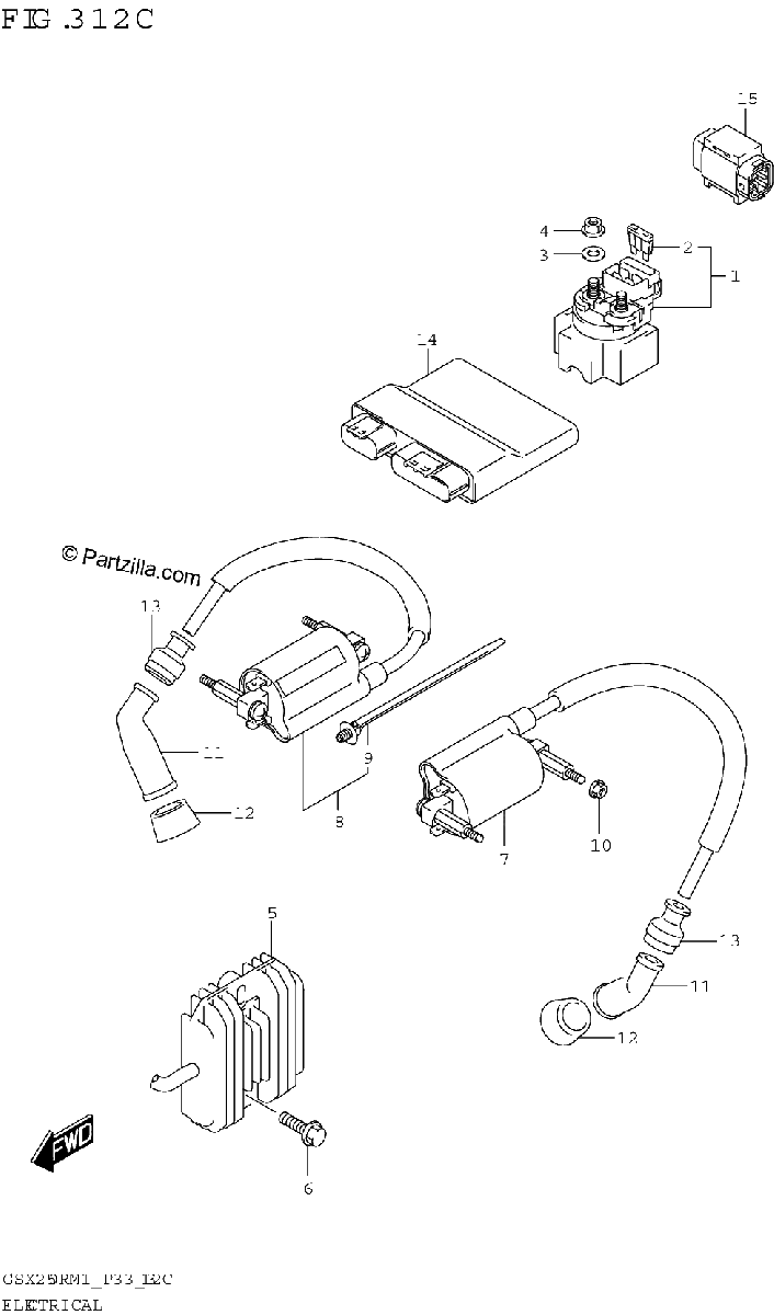 Diagrama de ELECTRICAL GSX250RA