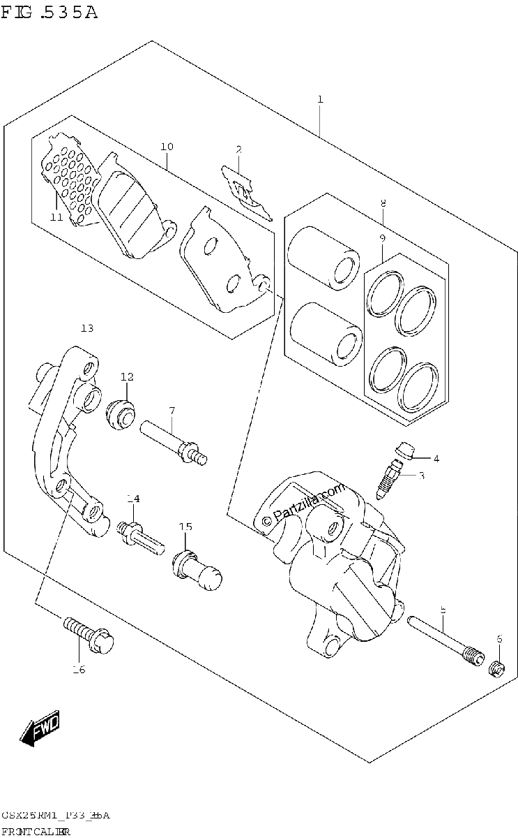 Diagrama de FRONT CALIPER