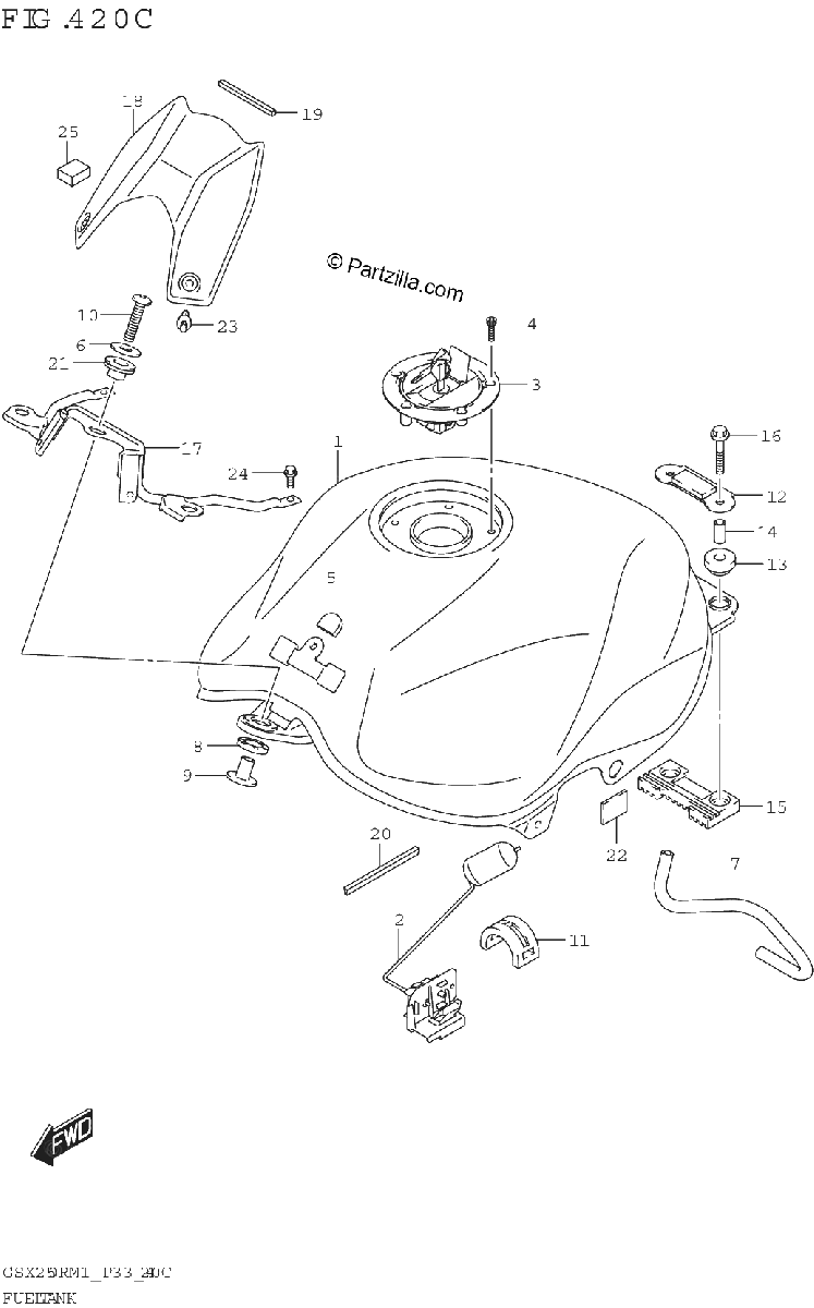 Diagrama de FUEL TANK GSX250R