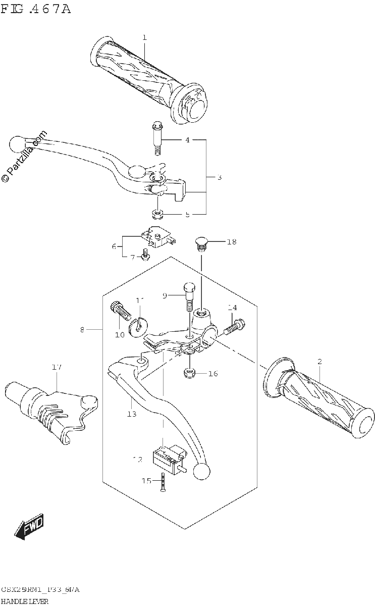 Diagrama de HANDLE LEVER