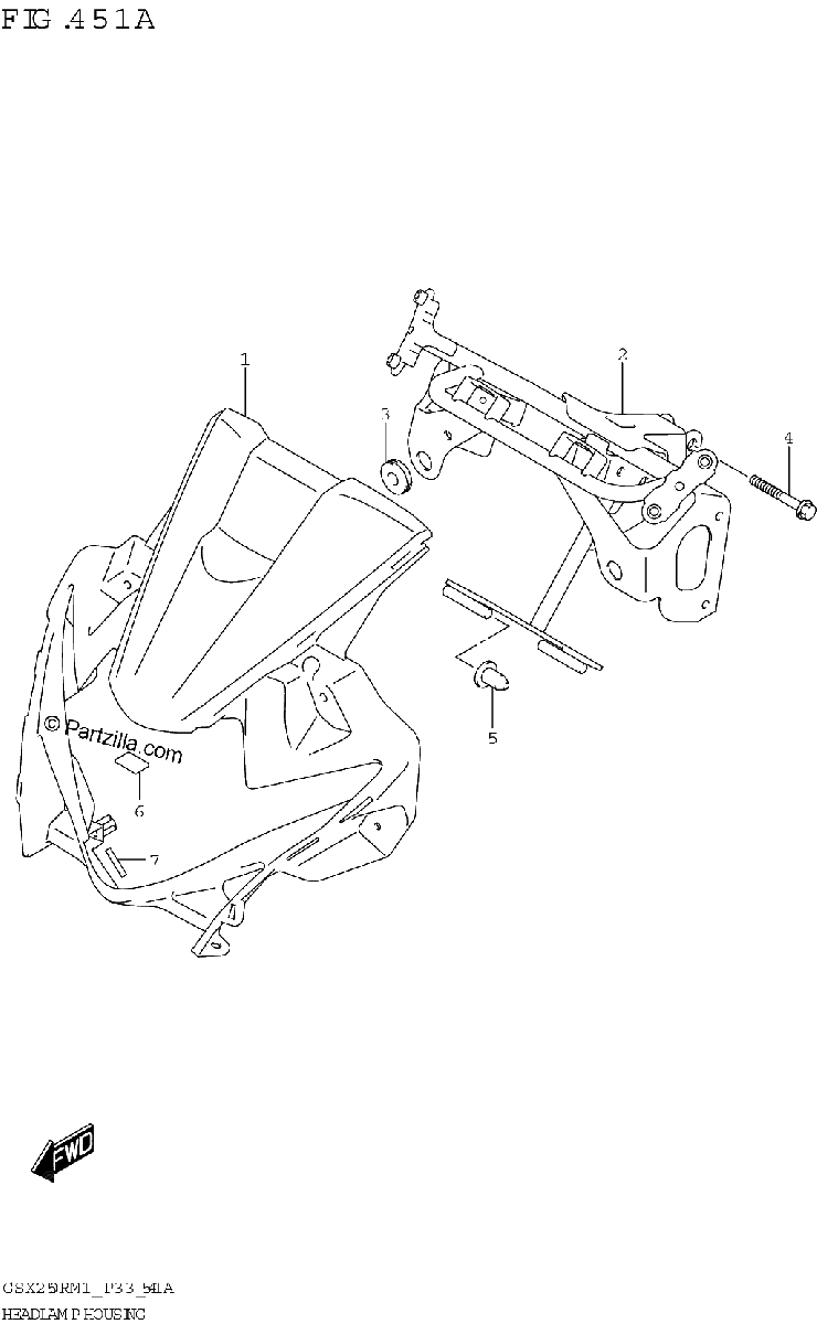 Diagrama de HEADLAMP HOUSING