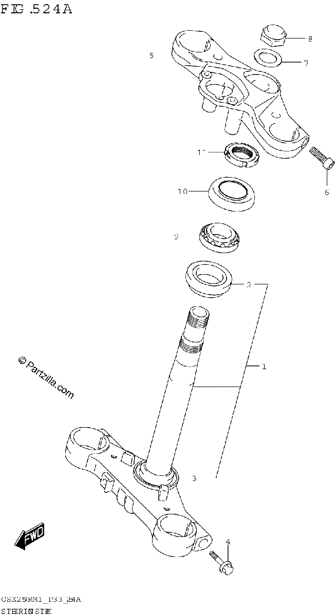 Diagrama de STEERING STEM