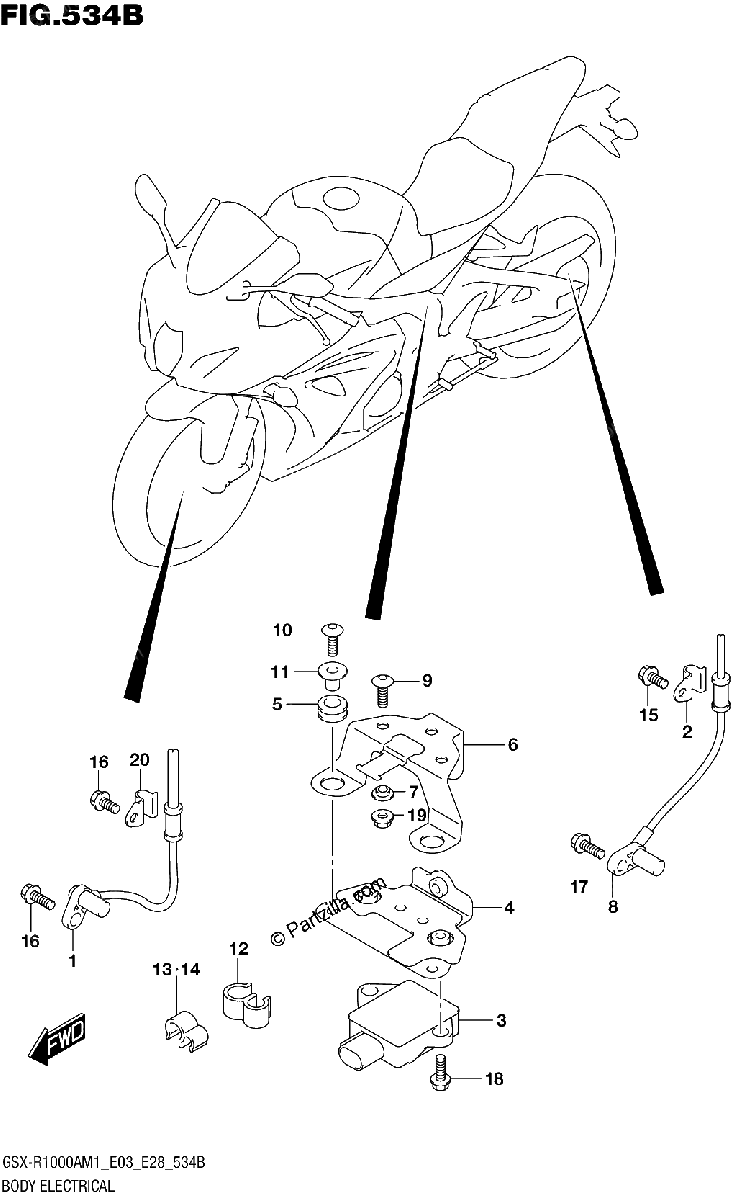 Diagrama de BODY ELECTRICAL GSX R1000RA GSX R1000RZA