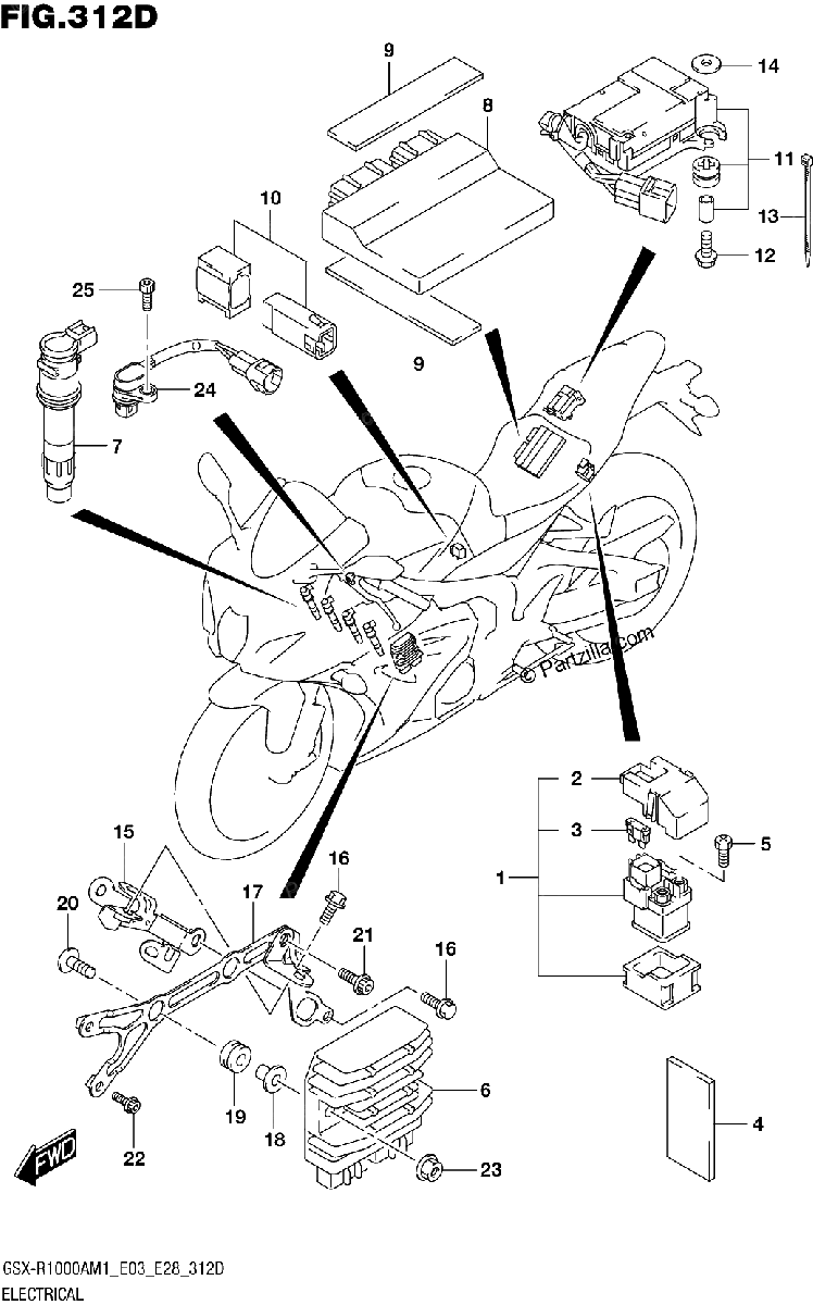 Diagrama de ELECTRICAL GSX R1000RA GSX R1000RZA E33