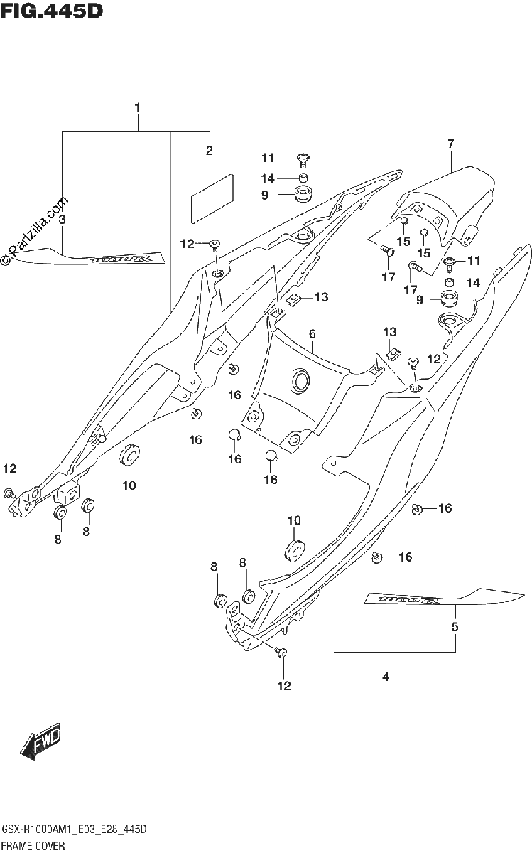 Diagrama de FRAME COVER GSX R1000RZA