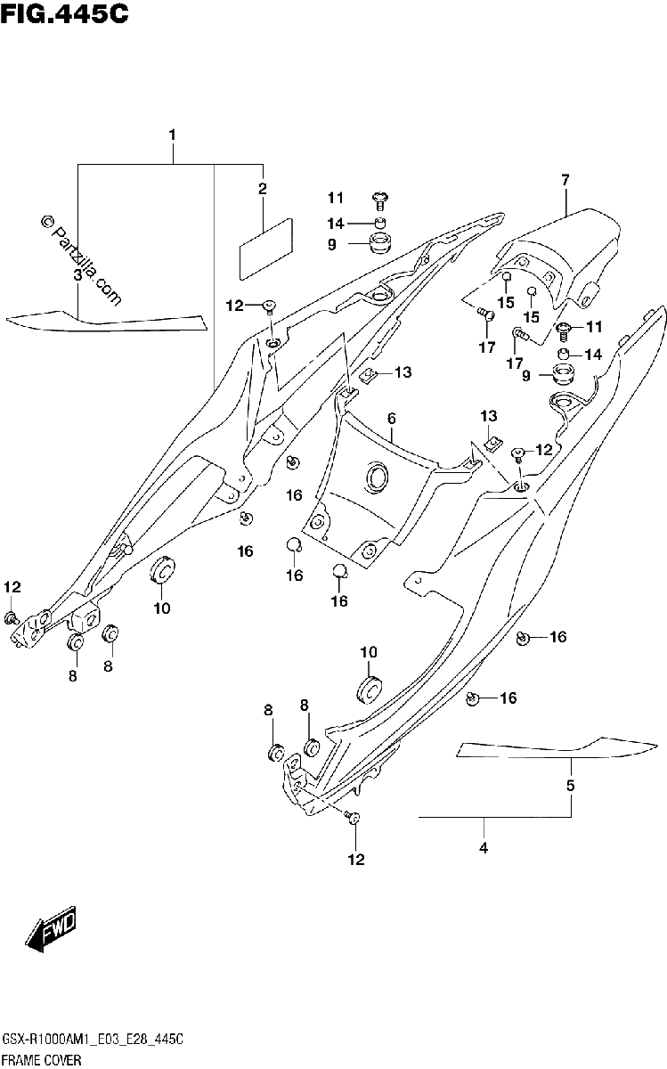 Diagrama de FRAME COVER GSX R1000ZA