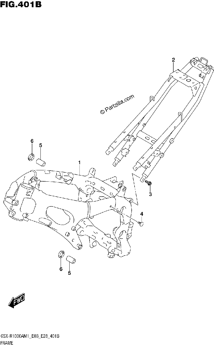 Diagrama de FRAME GSX R1000RA GSX R1000RZA