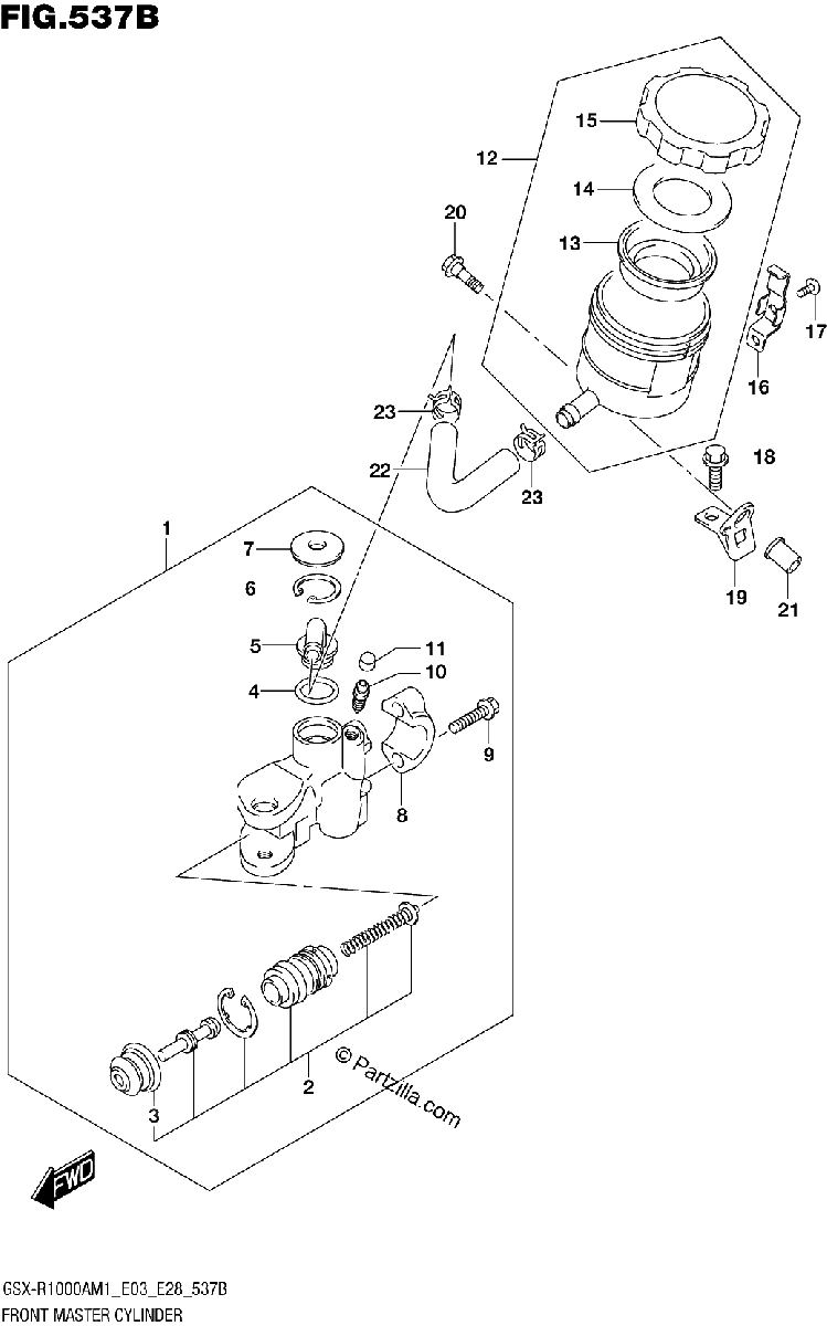 Diagrama de FRONT MASTER CYLINDER