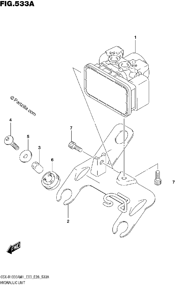 Diagrama de HYDRAULIC UNIT GSX R1000A GSX R1000ZA
