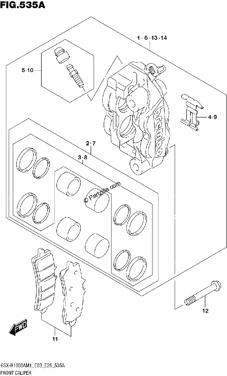 Diagrama de FRONT CALIPER
