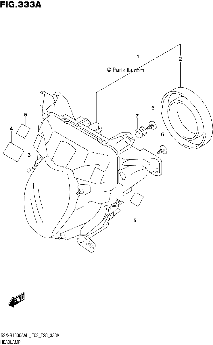Diagrama de HEADLAMP GSX R1000A GSX R1000ZA