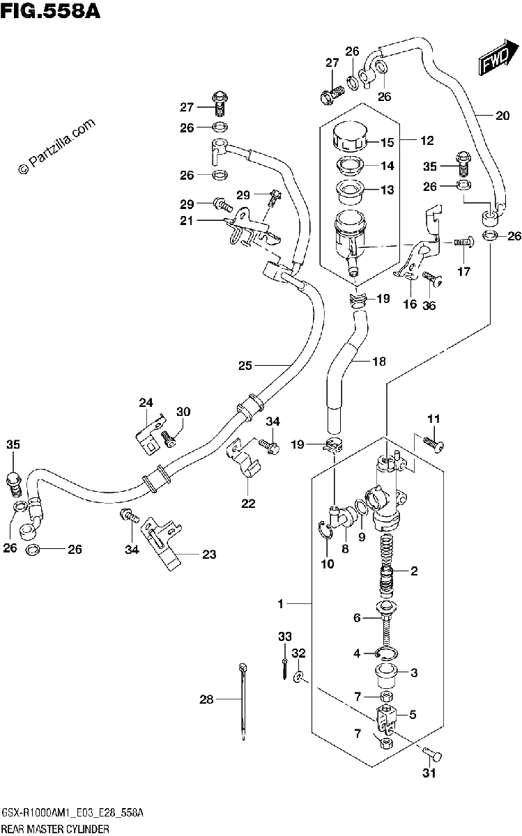 Diagrama de REAR MASTER CYLINDER