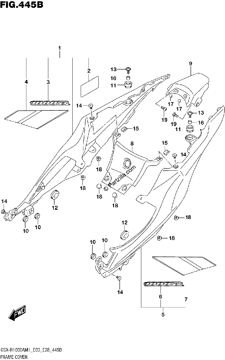 Diagrama de FRAME COVER GSX R1000RA