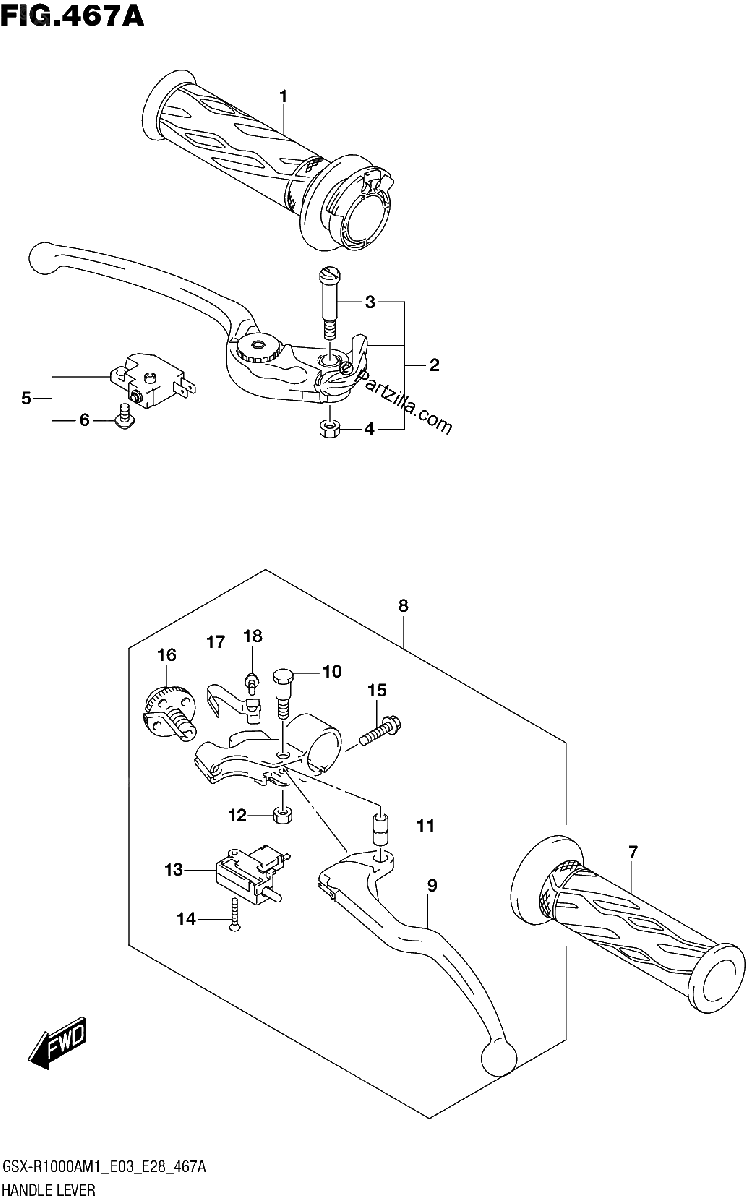Diagrama de HANDLE LEVER