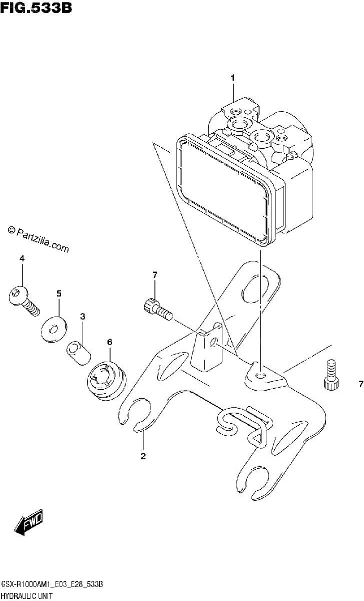 Diagrama de HYDRAULIC UNIT GSX R1000RA GSX R1000RZA