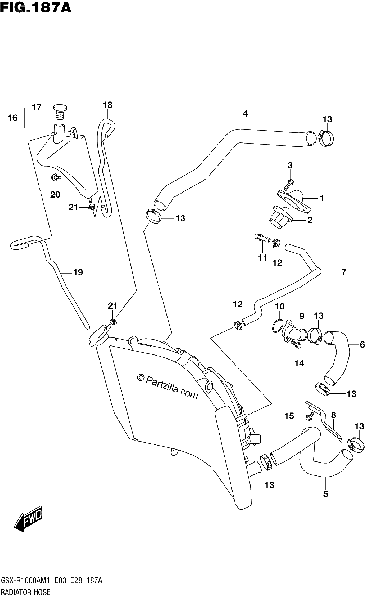 Diagrama de RADIATOR HOSE