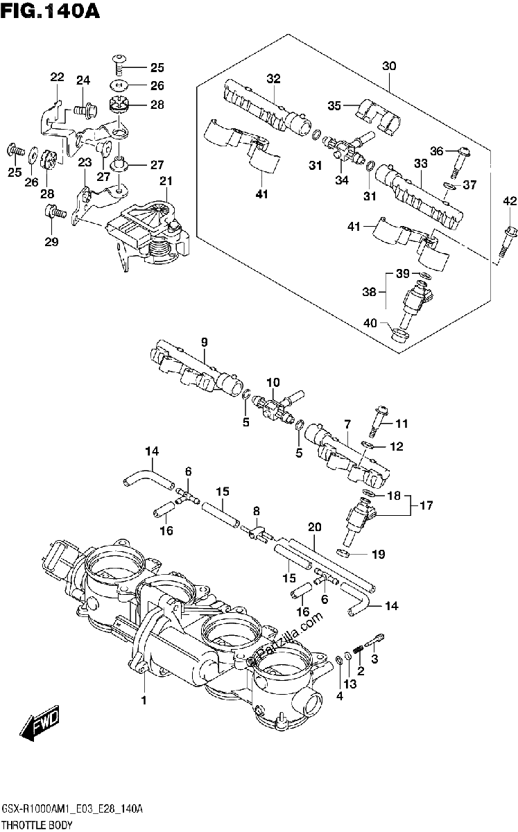 Diagrama de THROTTLE BODY E03 E28
