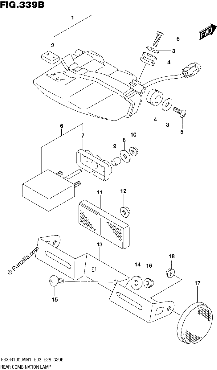 Diagrama de REAR COMBINATION LAMP