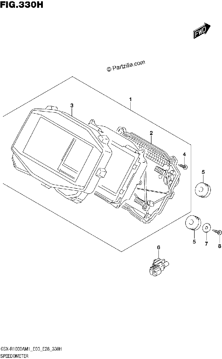 Diagrama de SPEEDOMETER GSX R1000RA GSX R1000RZA E03 E33