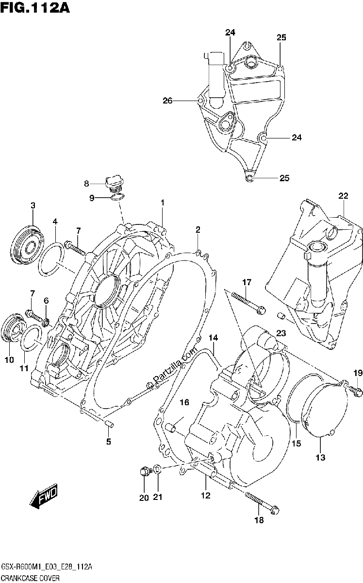 Diagrama de CRANKCASE COVER