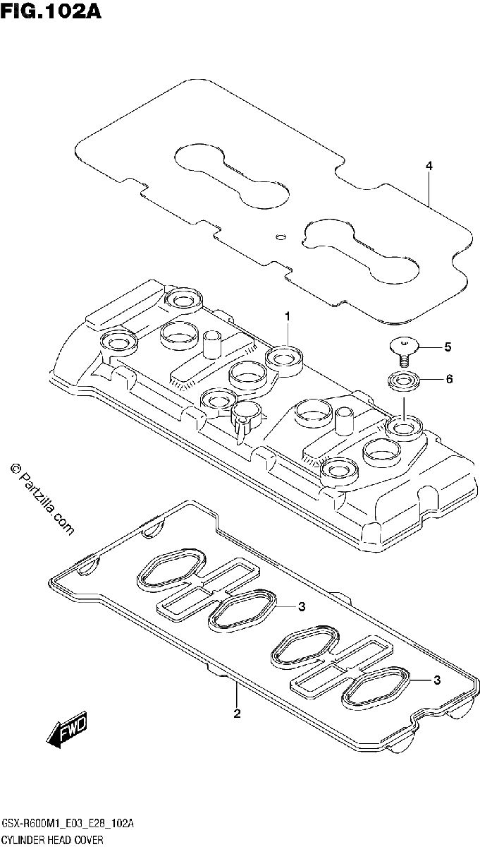 Diagrama de CYLINDER HEAD COVER