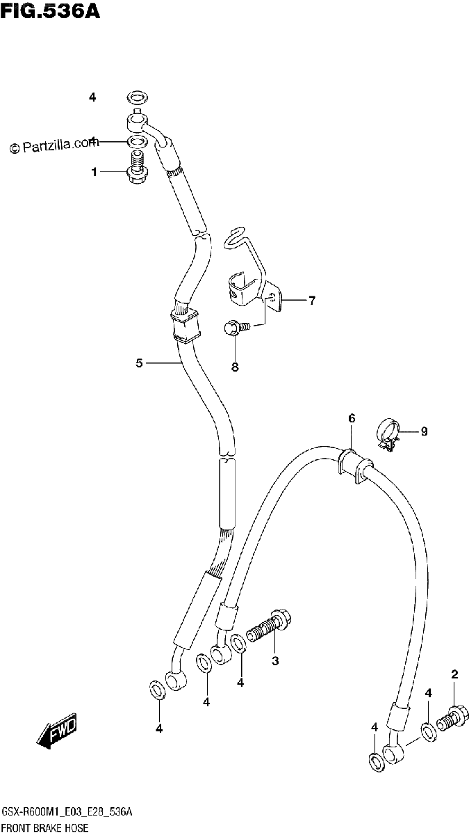 Diagrama de FRONT BRAKE HOSE