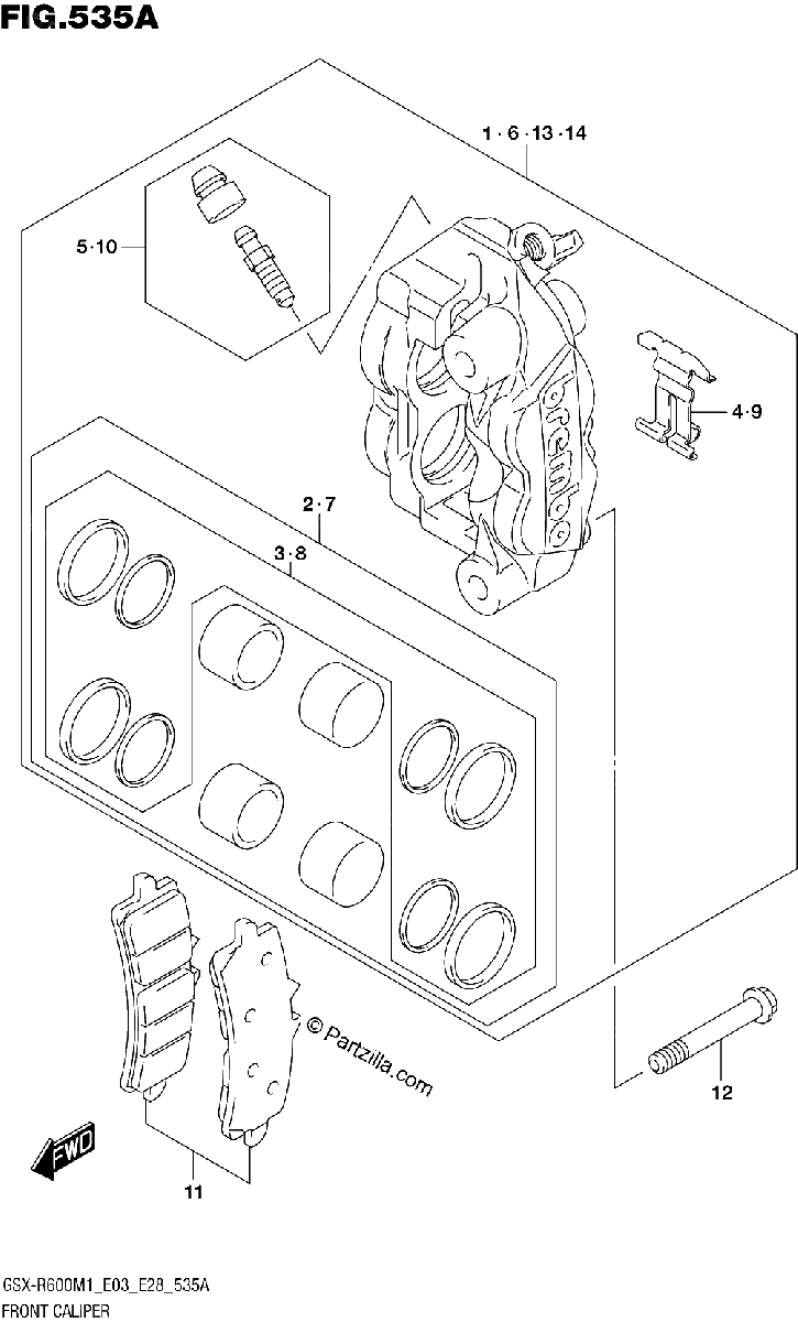Diagrama de FRONT CALIPER
