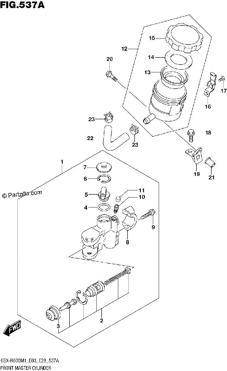 Diagrama de FRONT MASTER CYLINDER
