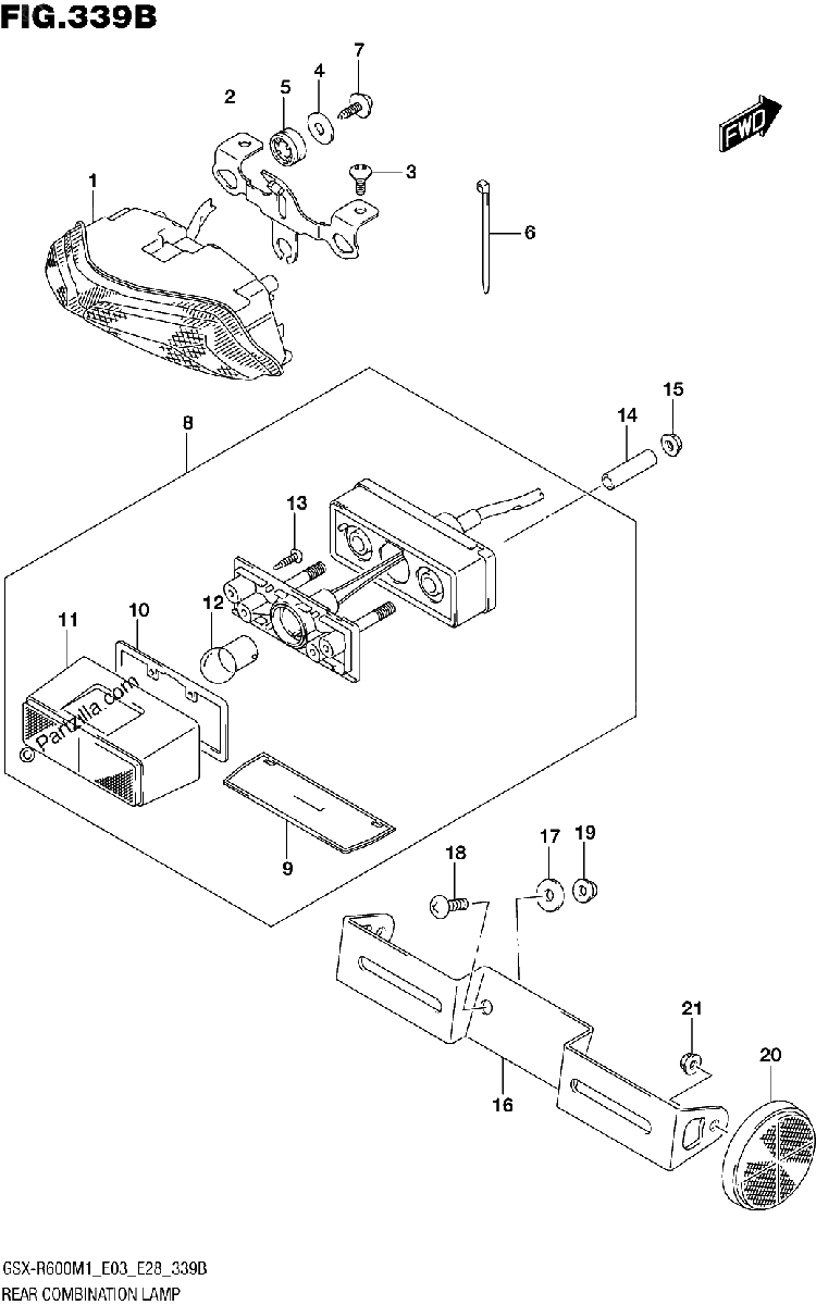 Diagrama de REAR COMBINATION LAMP
