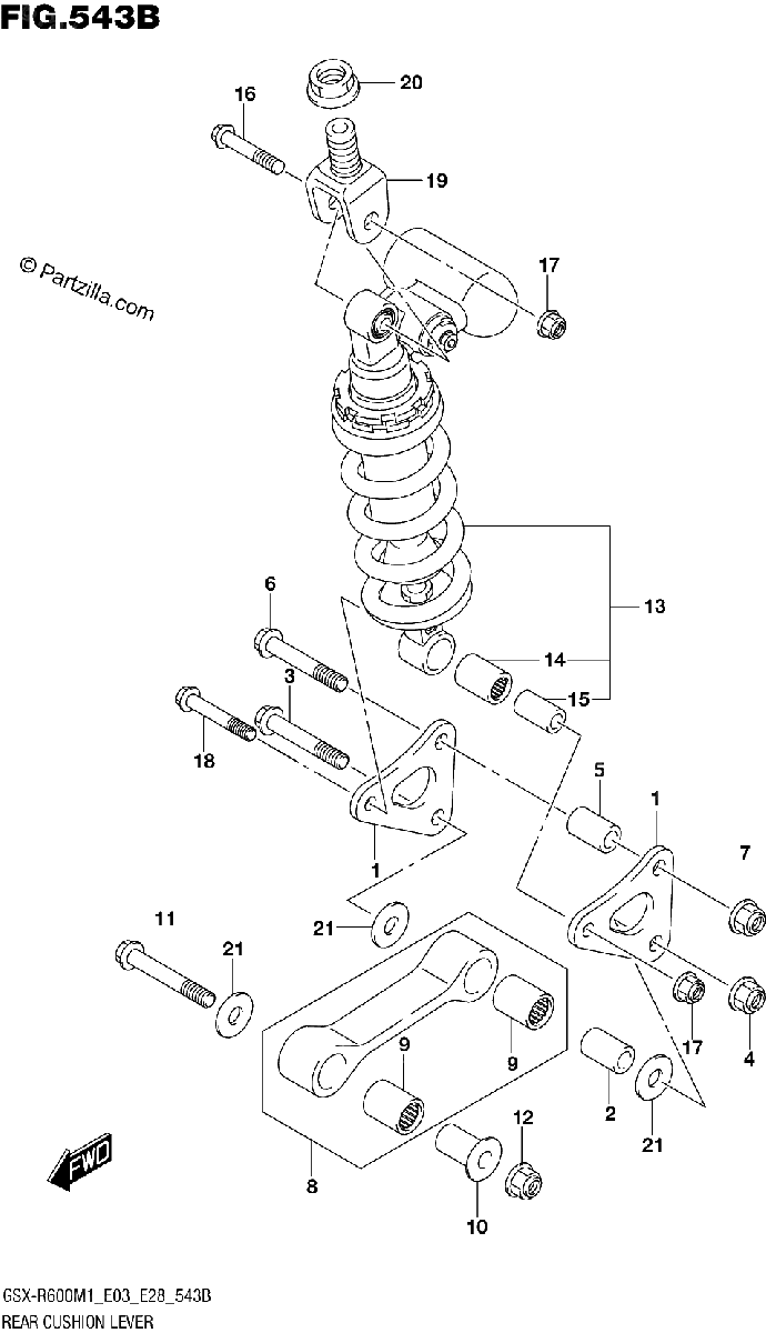 Diagrama de REAR CUSHION LEVER