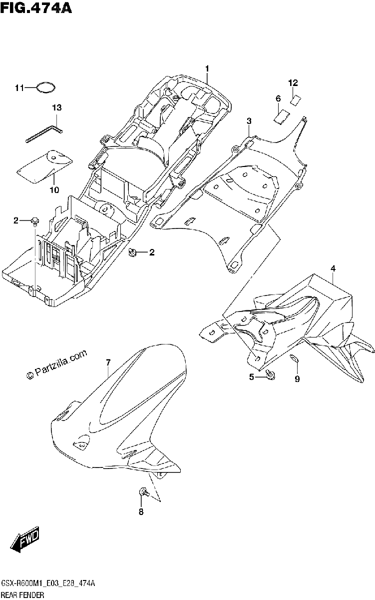 Diagrama de REAR FENDER