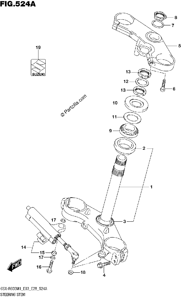 Diagrama de STEERING STEM