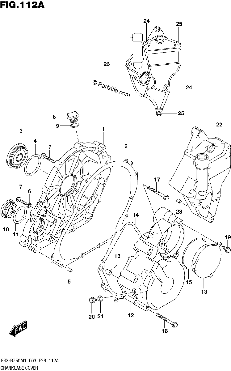 Diagrama de CRANKCASE COVER
