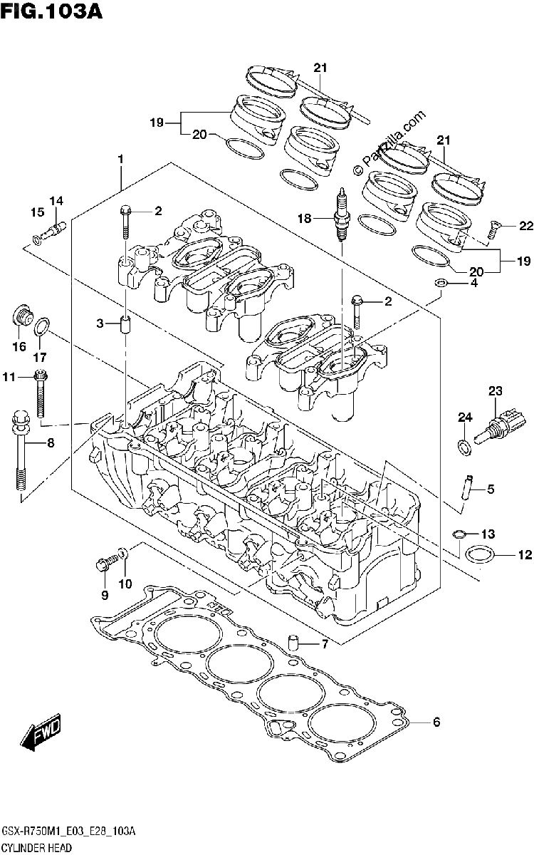 Diagrama de CYLINDER HEAD