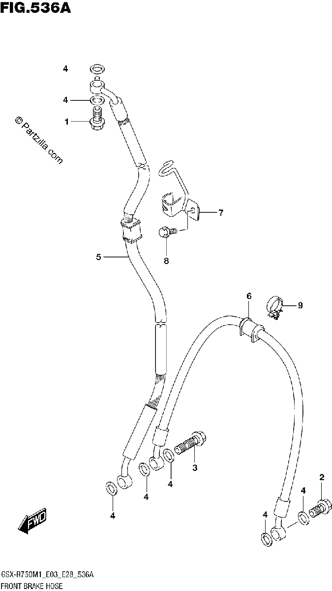 Diagrama de FRONT BRAKE HOSE