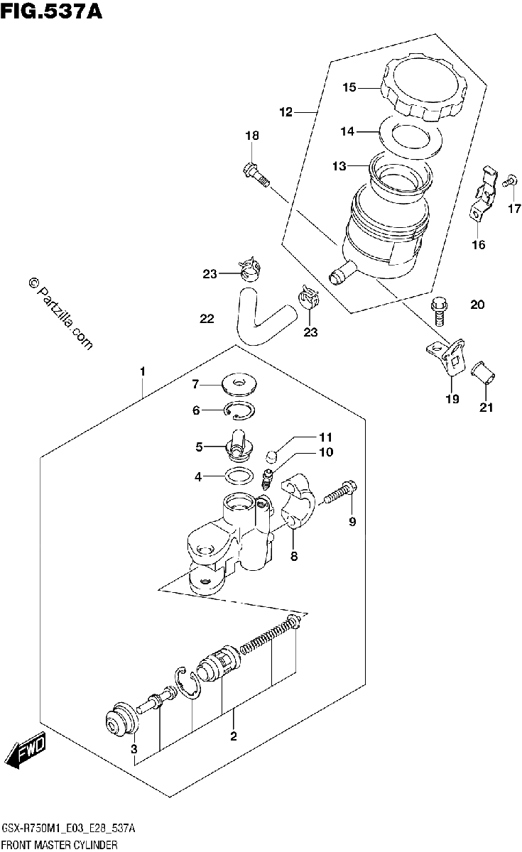 Diagrama de FRONT MASTER CYLINDER