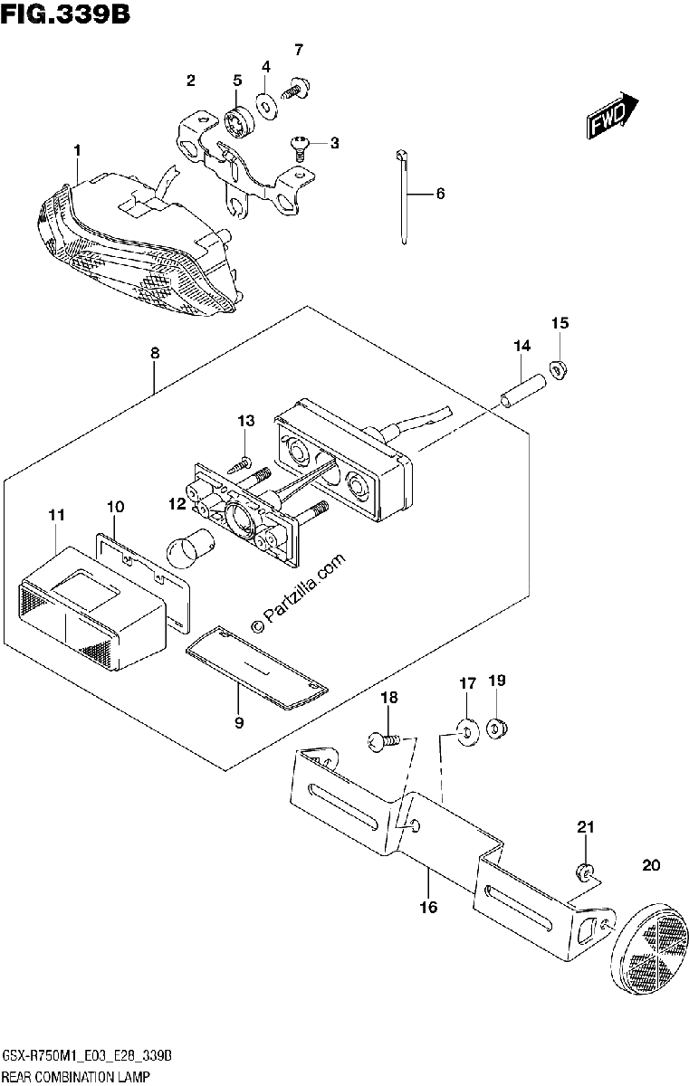 Diagrama de REAR COMBINATION LAMP