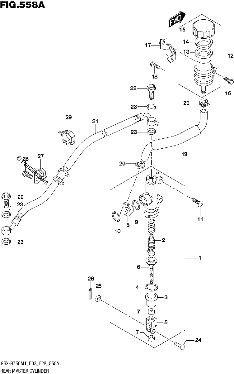 Diagrama de REAR MASTER CYLINDER