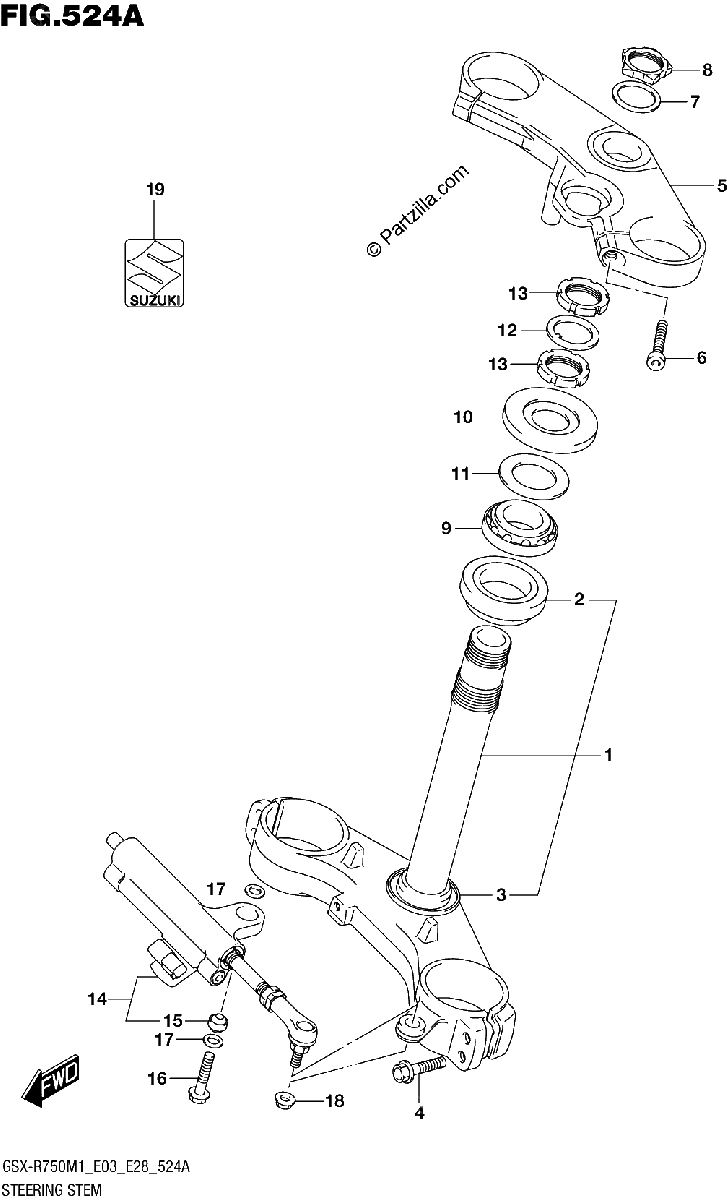 Diagrama de STEERING STEM
