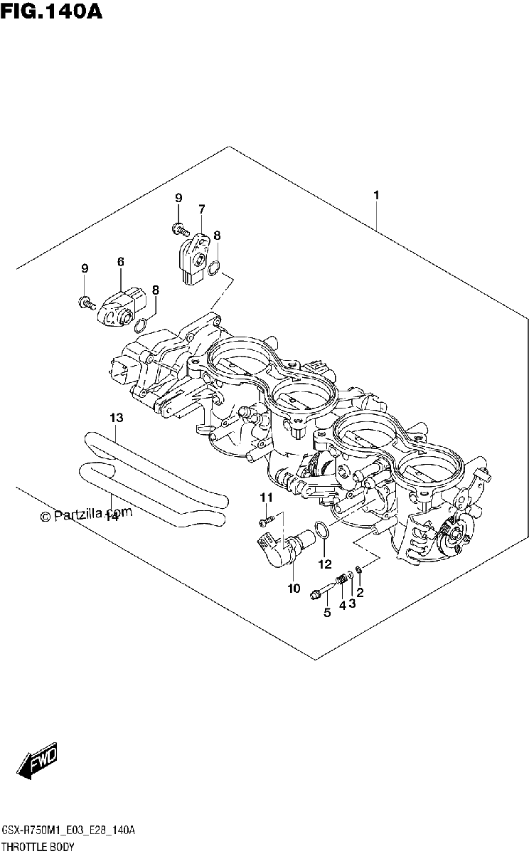 Diagrama de THROTTLE BODY E03 E28