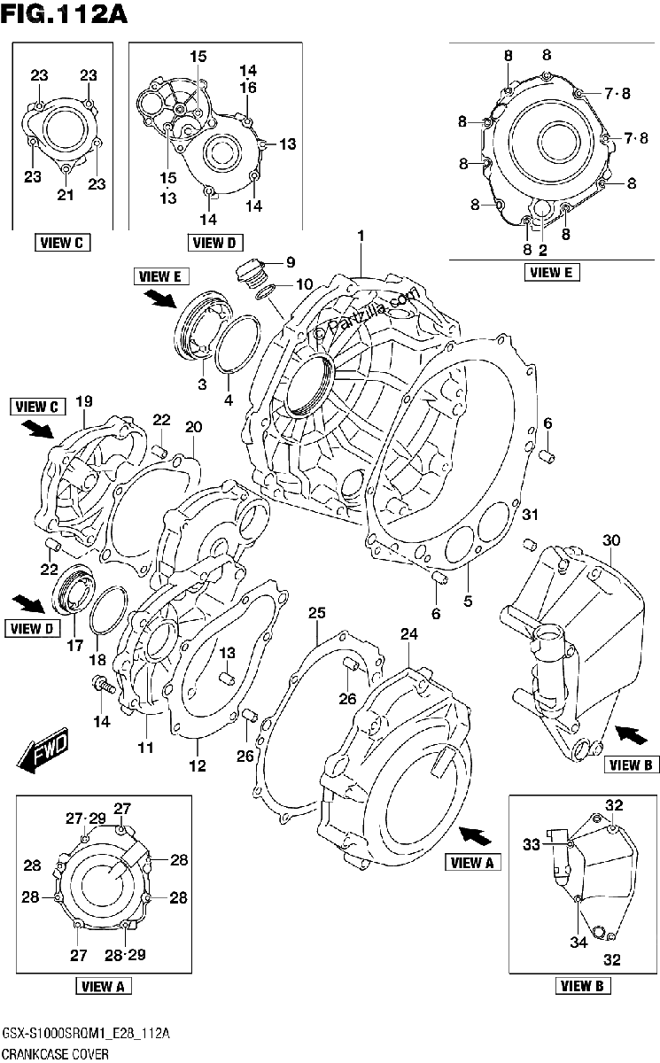 Diagrama de CRANKCASE COVER