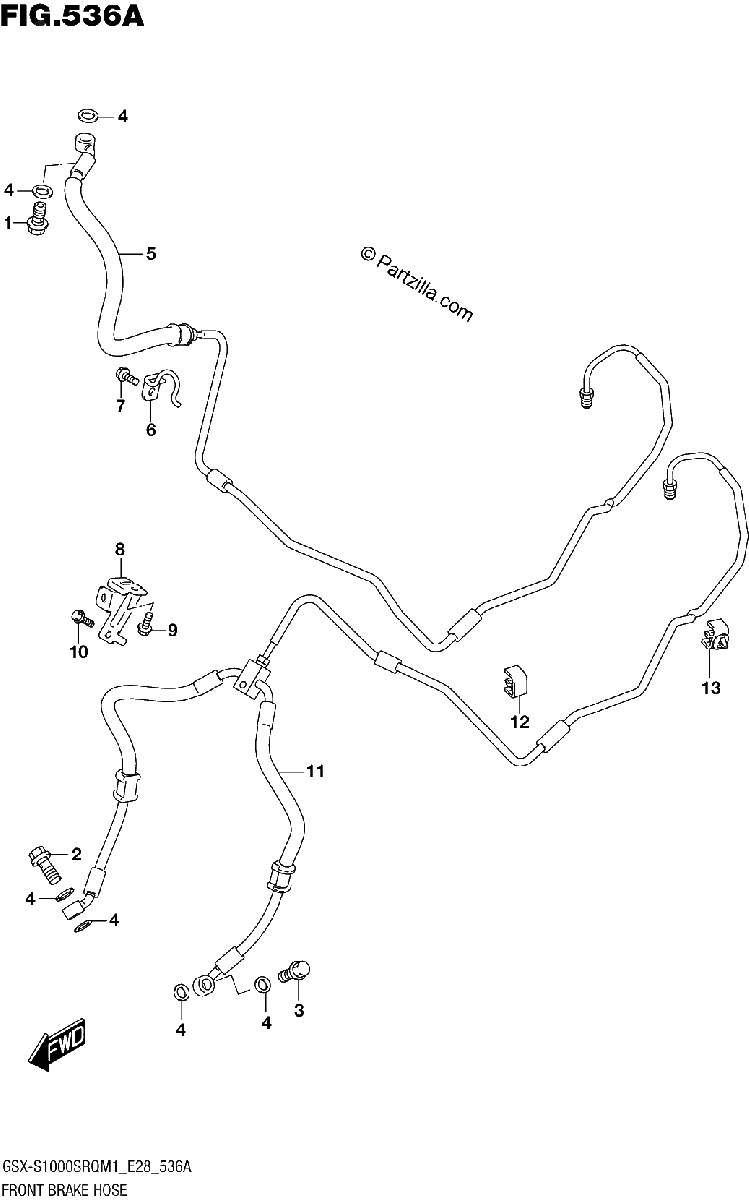 Diagrama de FRONT BRAKE HOSE