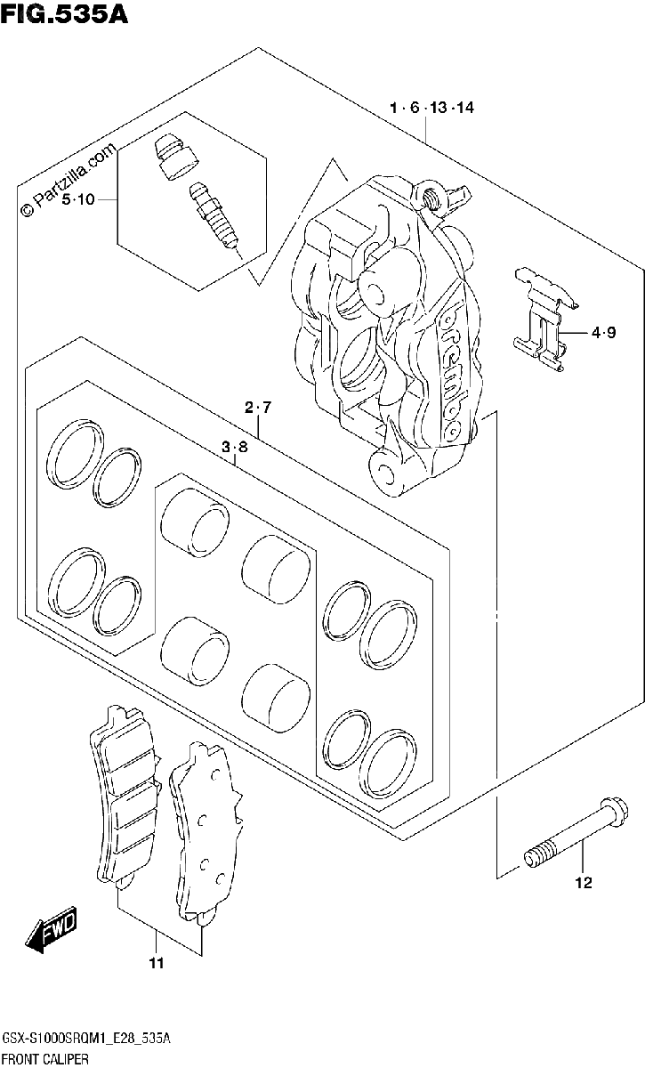 Diagrama de FRONT CALIPER