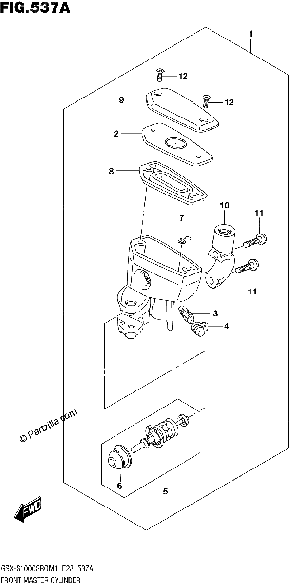 Diagrama de FRONT MASTER CYLINDER