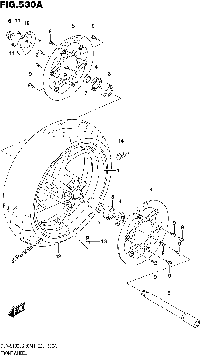 Diagrama de FRONT WHEEL