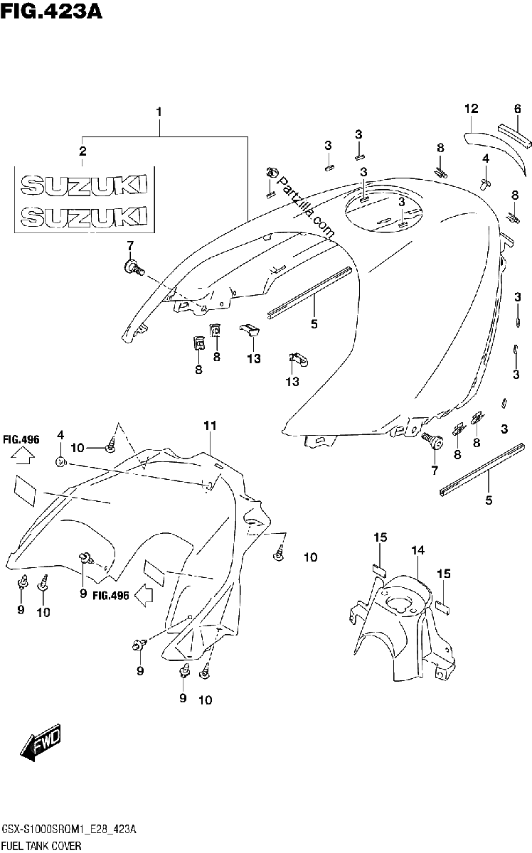 Diagrama de FUEL TANK COVER E33