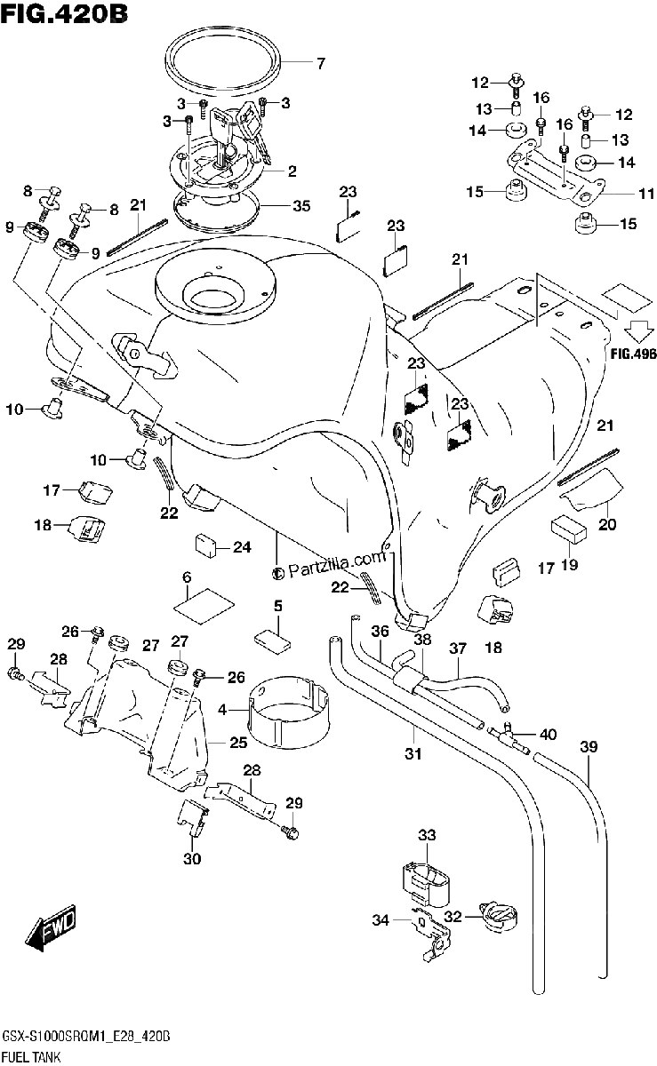Diagrama de FUEL TANK E28