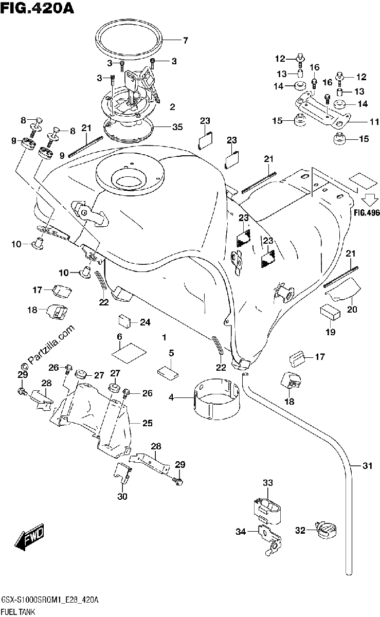 Diagrama de FUEL TANK E33
